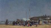 Eugene Boudin The Beach at Trouville Spain oil painting artist